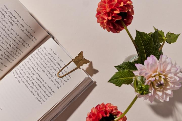 Actual product image Designworks Metal Page Tabs Mushrooms + Butterfly