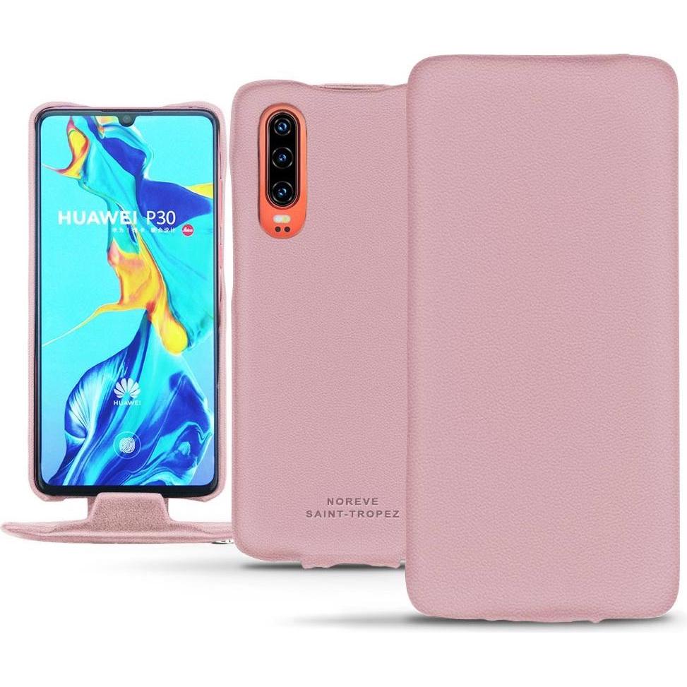 Noreve Lederschutzhülle vertikal (Huawei P30), Smartphone Hülle, Rosa