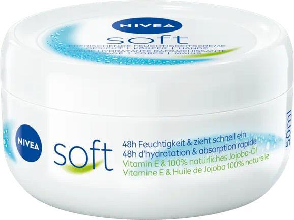 Actual product image NIVEA Soft erfrischende Feuchtigkeitscreme Topf Mini (50 ml)