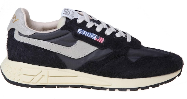 Autry reelwind low sneakers in suede and nylon color black/white (42)