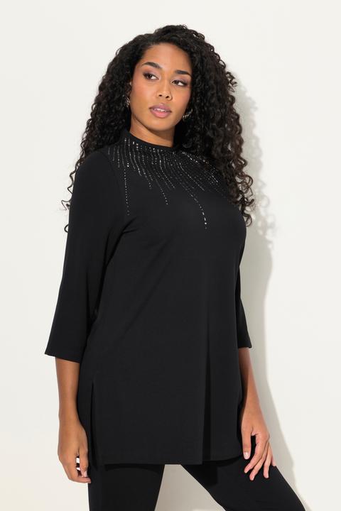Produktbild Ulla Popken Sweatshirt, Ziersteine, A-Linie, Stehkragen, Langarm (46, 48)