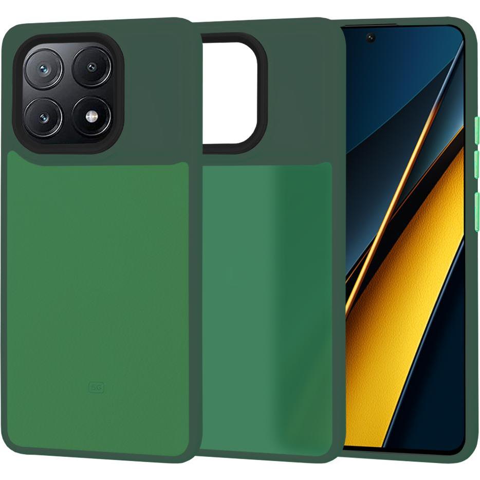 Techsuit - HaloFrost Series - Xiaomi Poco X6 Pro - Midnight Green (Xiaomi Poco X6 Pro), Cover smartphone, Verde