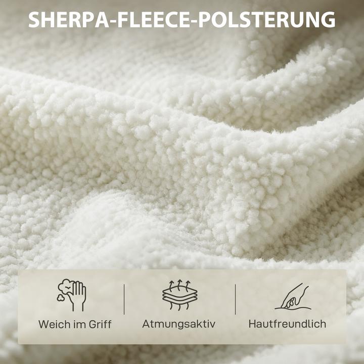 Immagine prodotto Homcom Einzelsessel Polyester, Eukalyptusholz Cremeweiss