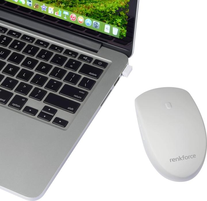 Actual product image Renkforce RF-WRM-300 Hygiene-Maus Kabellos Optisch Weiss 5 Tasten 800 dpi, 100 (Wireless)