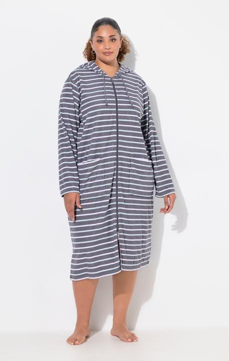 Actual product image Ulla Popken Striped Terrycloth Bathrobe (68)