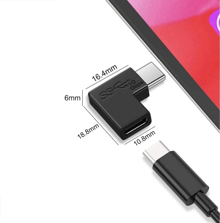 Produktbild PowerGuard USB-C 90 Grad Winkel Adapter (USB Typ-C, 3.60 cm)