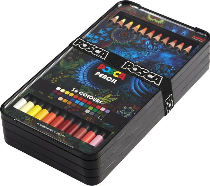 Actual product image Posca Pencil KPE-200 Artist's coloured pencils set of 36 assorted (Assorted, 36 x)