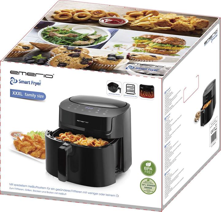 Actual product image Emerio Hot Air Fryer, Smart Fryer, 7,2L,black,Cool t