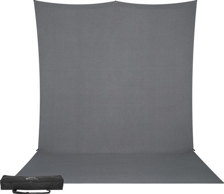 Actual product image Westcott X-Drop Pro - Neutral Gray (8' x 13') Wrinkle-Resistant Backdrop Kit, 2.4x4 m (8 cm, 13 cm)