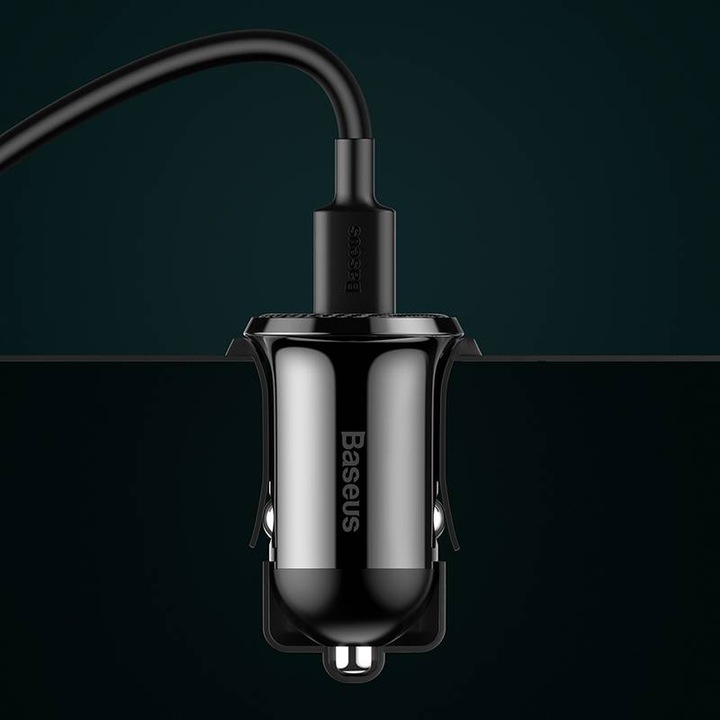 Image du produit Baseus Grain Pro Car Charger 2x USB 4.8A (black)