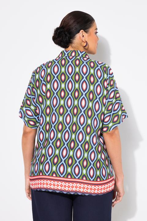 Immagine prodotto Ulla Popken Blusa dal taglio oversize con spacchetto sulle spalle, collo da camicia e mezze maniche (62)