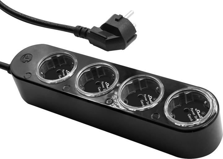 Actual product image Shelly Power Strip 4 Gen4 schwarz (4 x, CEE 7/3, 1.50 m)