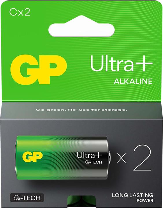 Produktbild GP Batteries Ultra Plus Alkaline Batterie C Baby 2er 1,5V Blister (2 Stk., C)