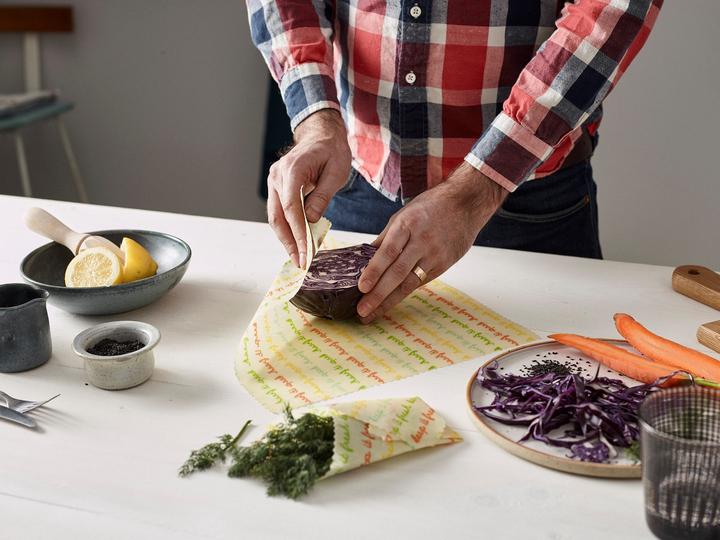 Actual product image The Beeswax Wrap Co. Vegan beeswax wipes set of 5 Keep it Fresh (5 x)
