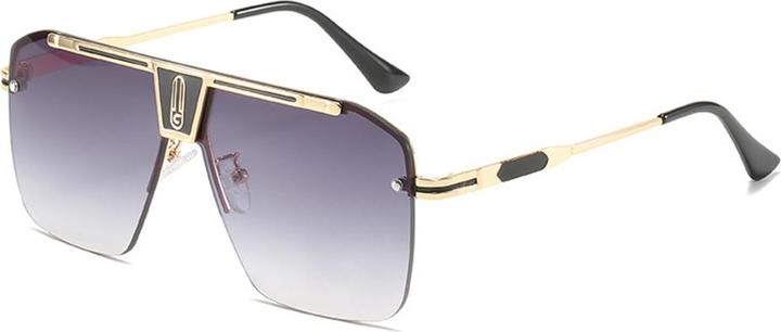 Actual product image Techsuit - Sunglasses (2576) - for Men with Aluminum Frame, Oversized - Gold / Gray