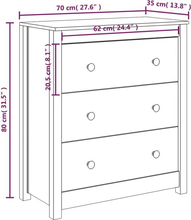 Image du produit vidaXL Gunner (70 x 70 x 80 cm)
