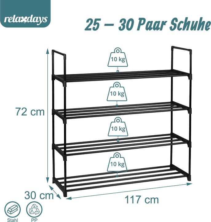 Productafbeelding Relaxdays Schuhregal (117 x 30 x 72 cm)