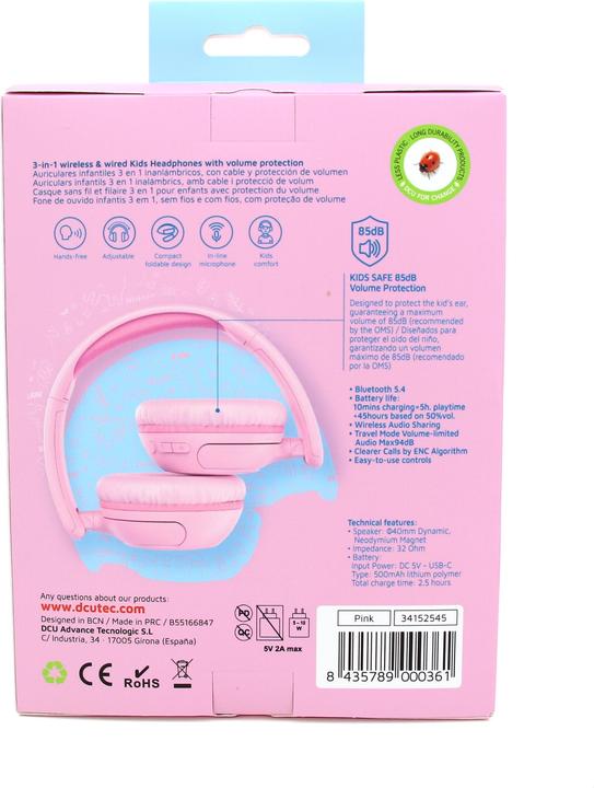 Produktbild DCU Tecnologic Kopfhörer DCU 34152545 Rosa