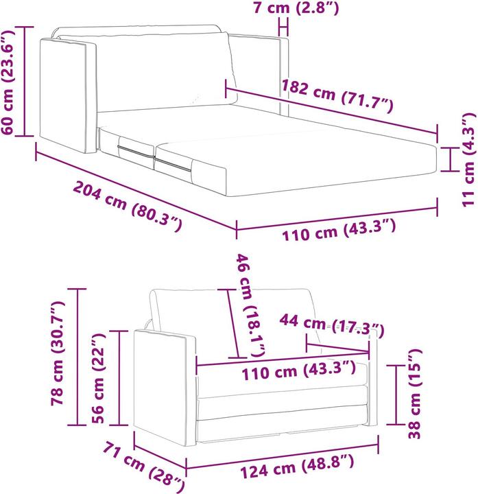 Produktbild vidaXL Moderner Schlafsofa