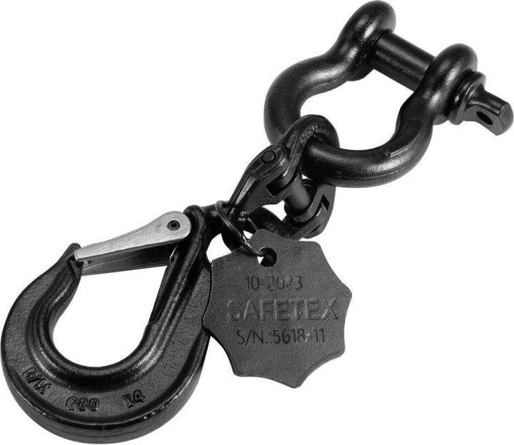 Actual product image Safetex Universal load hook 22cm black anodised WLL2000kg