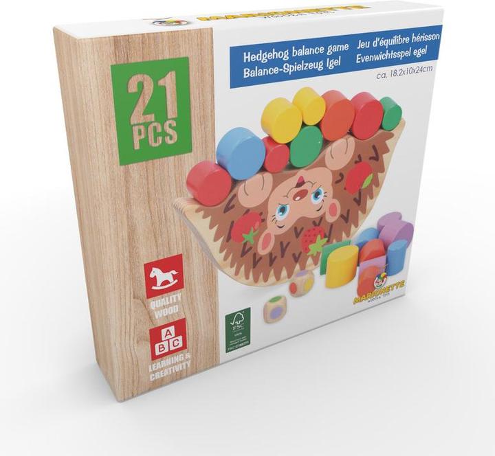 Produktbild Marionette Wooden Toys Balance-Spiel aus Holz Igel, 21-tlg.