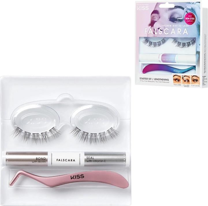 Produktbild KISS Falscara Eyelash Starter Kit Lengthening (Künstliche Wimpern, Wimpernkleber, Wimpern Applikator)