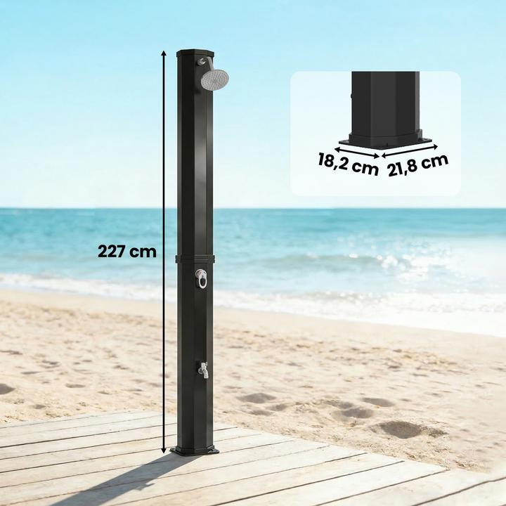 Produktbild Outsunny Gartendusche ABS, Edelstahl Schwarz