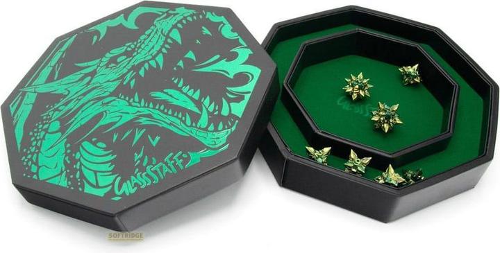 Glass Staff CritStones Arena Würfelteller Green Dragon