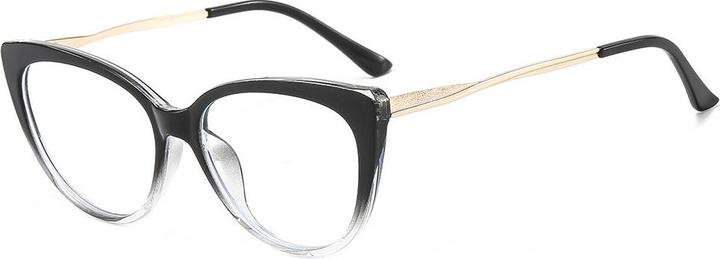 Actual product image Techsuit - Anti-Blue Light Glasses Reflex Metal (F5018-C7) - Cat Eye - Transparent Black