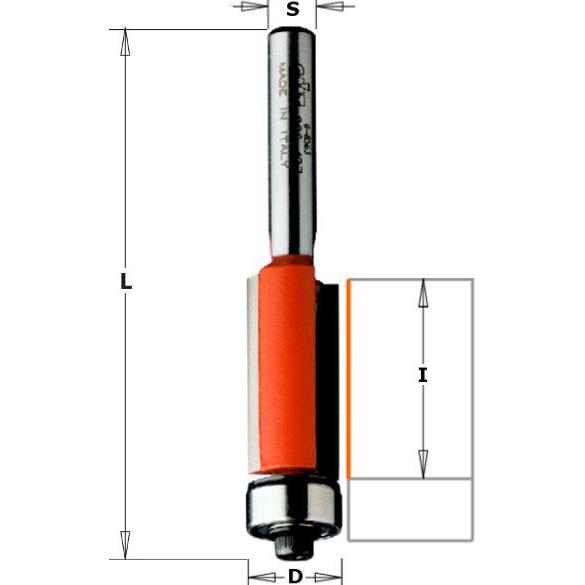 CMT, Fräser, 906.628.11 Auslauffräser mit Endführung 12,7 x 12,7 mm Schaft 12 mm