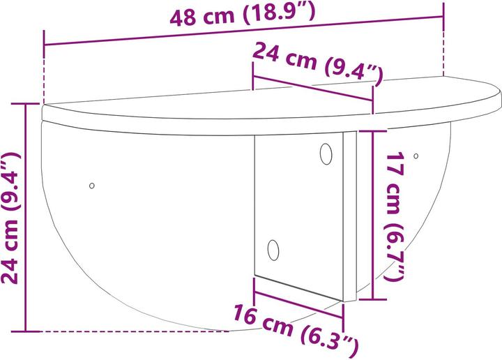 Produktbild vidaXL Wandregal (24 x 24 x 24 cm)