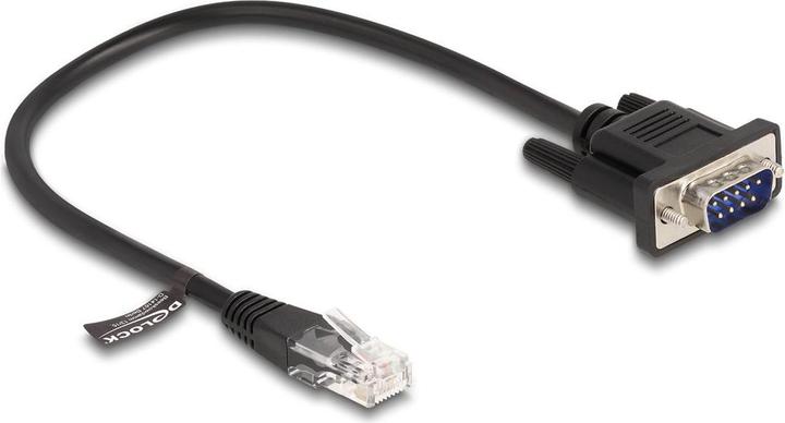 Actual product image Delock Cable RJ45 plug to serial RS-232 D-Sub 9 plug 30 cm black (0.30 m)