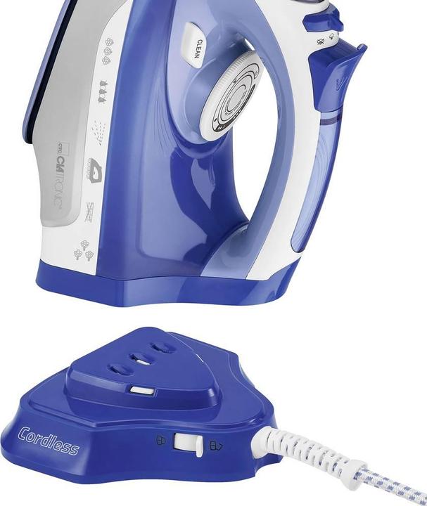 Actual product image Clatronic DB 3706 cordless steam iron ceramic soleplate white-blue (2400 W)