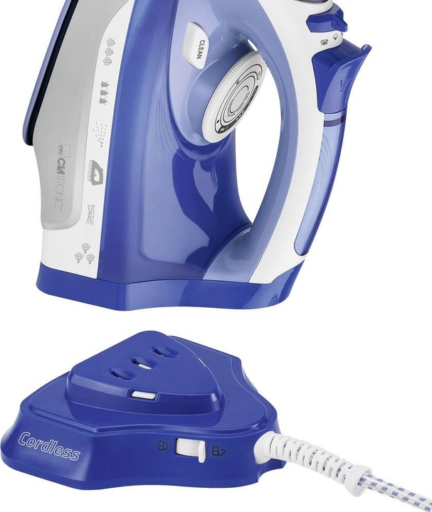 Actual product image Clatronic DB 3706 cordless steam iron ceramic soleplate white-blue (2400 W)