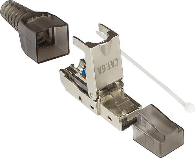 Produktbild Good Connections RJ45 Stecker Cat. 6A, werkzeuglos / feldkonfektionierbar, STP geschirmt, Metall