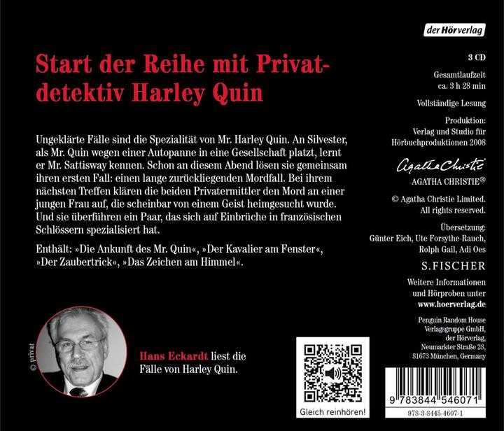 Produktbild Der seltsame Mister Quin 1 (Rohlf Gail, Agatha Christie, Ute Forsythe-Jauch, Günter Eichel, Adi Oes, Deutsch)