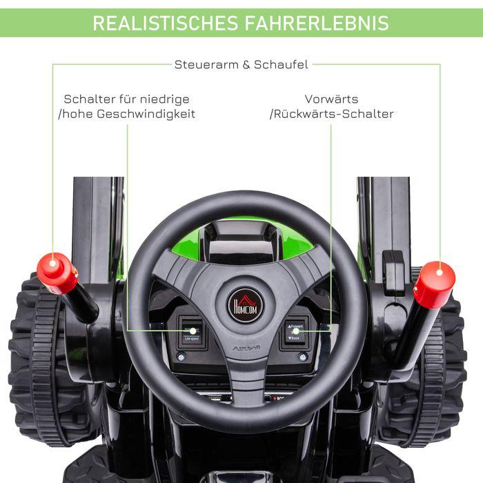Image du produit Swisshandel24 Pelleteuse électrique pour enfants Pelleteuse à siège pour enfants Pelleteuse tout-terrain Tracteur