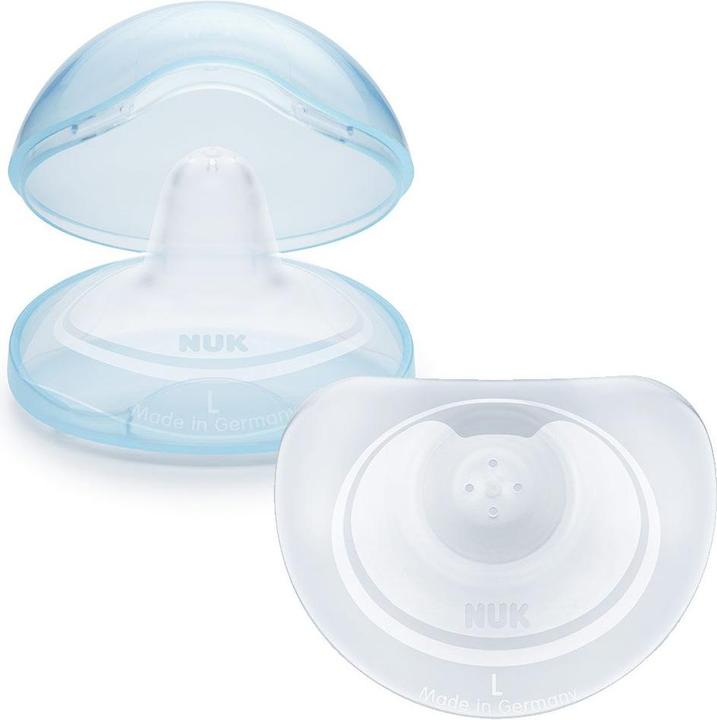Produktbild NUK Brusthütchen zum Schutz empfindlicher Brustwarzen, Grösse L, 2 Stück, inkl. Schutzdose (L)