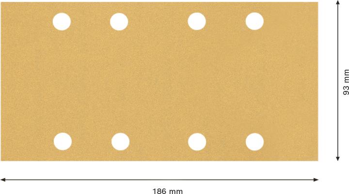 Produktbild Bosch Professional Zubehör EXPERT C470 Schleifpapier mit 8 Löchern für Schwingschleifer, 93 x 186 mm, G 100, 50-tlg. (100)