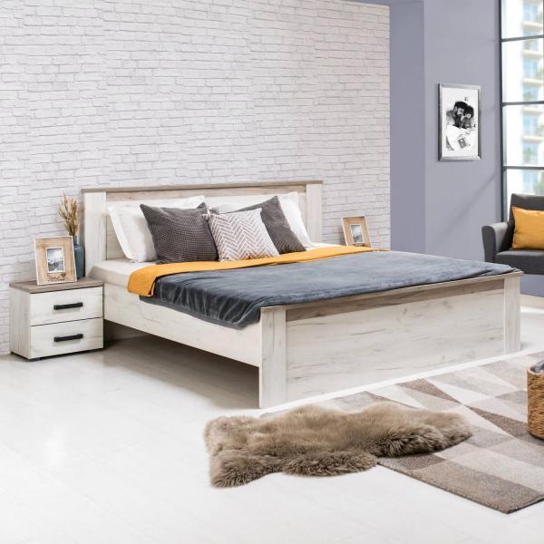 Actual product image Homestyle4u Double bed Marriage bed Wooden bed Guest bed Vintage (160 x 200 cm)