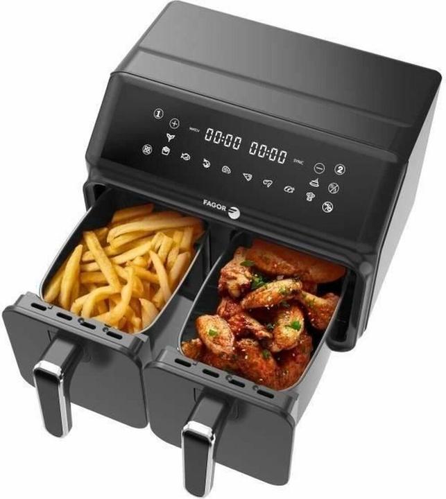 Produktbild Fagor Heissluftfritteuse FG2X4L Schwarz noir 2200 W 8 L