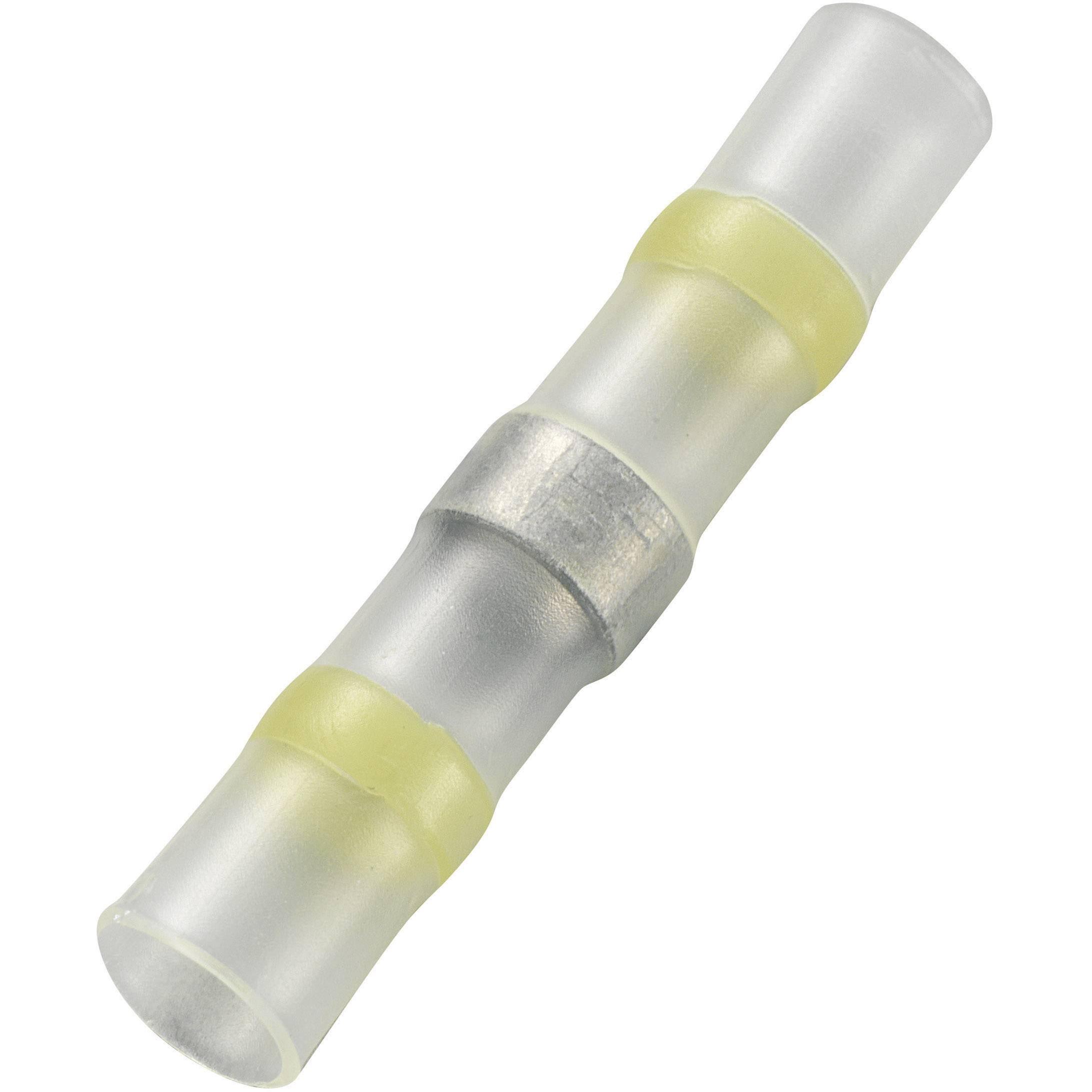 Tru Components 736461 Stossverbinder mit Schrumpfschlauch 4 mm² 6 mm² Vollisoliert Gelb 15 St., Cavo + Spina elettrica, Giallo