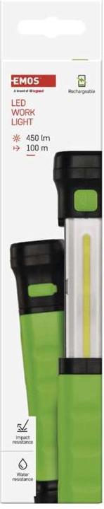 Immagine prodotto Emos Torcia LED COB P4541, 450 lm, 2000 mAh, ricaricabile (19.70 cm, 450 lm)