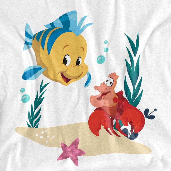 Immagine prodotto The Little Mermaid Maglietta Flounder e Sebastian Adulto Unisex (M)