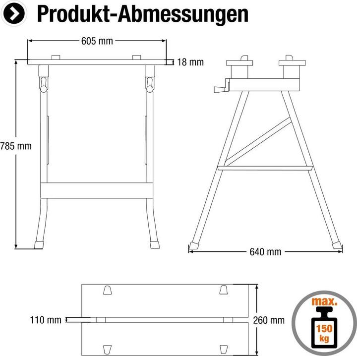 Image du produit Meister Table de travail et de serrage (64 cm, 60.50 cm)