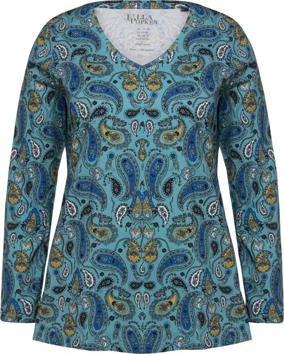 Actual product image Ulla Popken Shade of Blue Paisley Print Tee (42, 44)