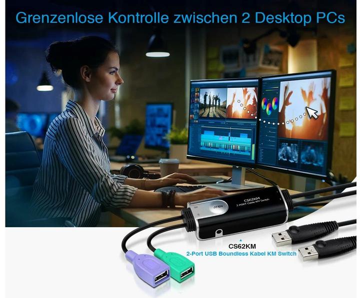 Actual product image Aten CS62KM Keypad/Mouse Switch
