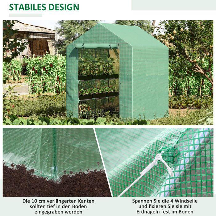 Immagine prodotto Swisshandel24 Serra a 8 ripiani con porta Verde 214 x 143 x 195 cm