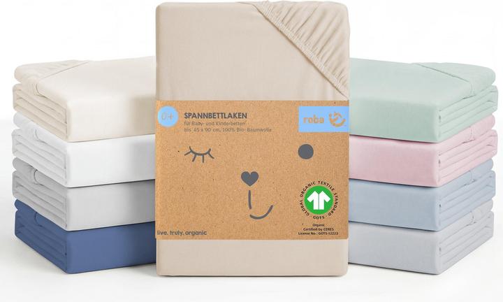 Produktbild Roba Spannbettlaken Jersey, 70x140 cm und 60x120 cm frosty almond (140 x 70 cm)