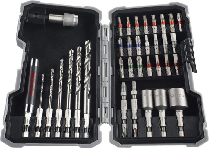 Produktbild Bosch Professional Zubehör 35-teiliges Set mit Bohrern und Schrauberbits, HSS, Extra Hard, PH, PZ, SL, H, T (Kreuz Phillips PH, Kreuz Pozidriv PZ, Sechskant (hexagonal))